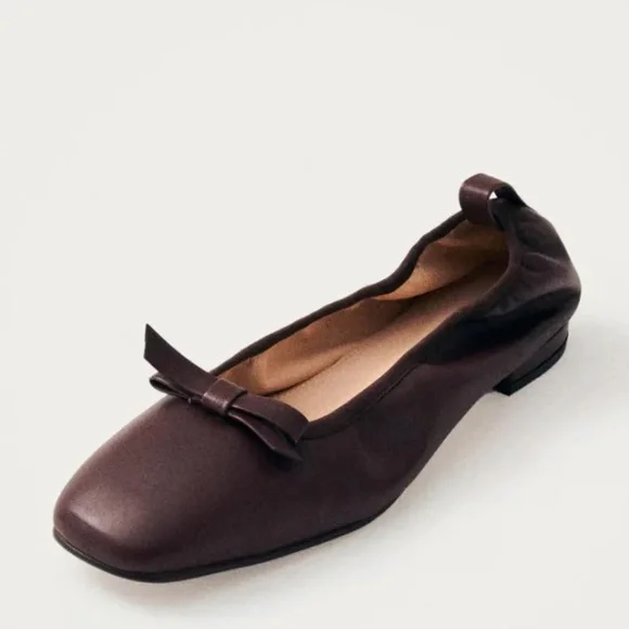 NWT Freya Brown Leather Ballet Flats - Picture 3 of 4